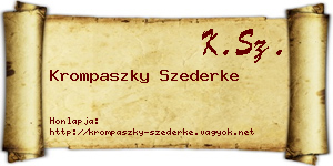 Krompaszky Szederke névjegykártya